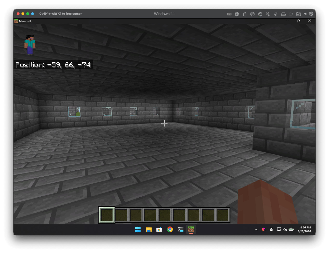 Building interior in Minecraft