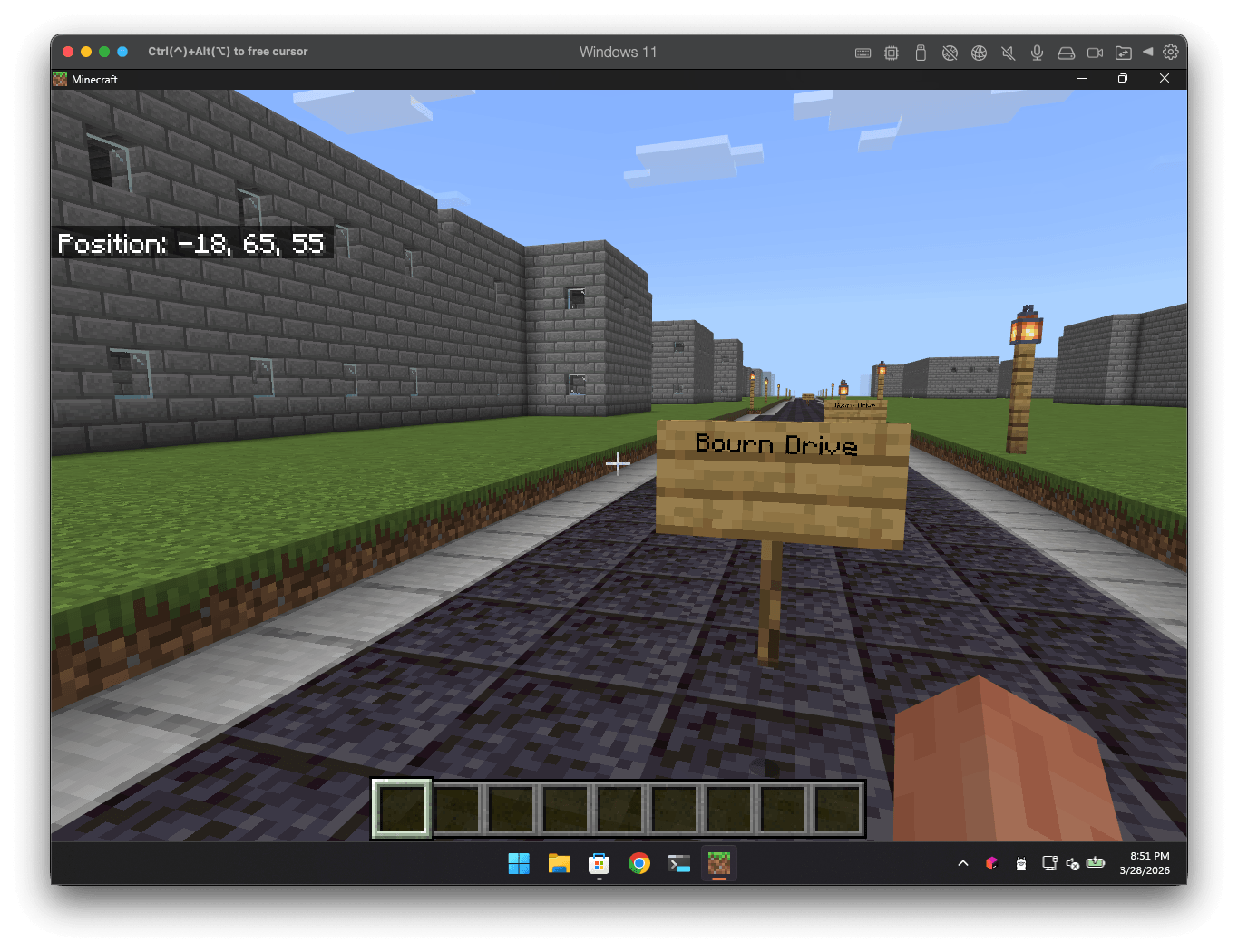 Road name signs in Minecraft